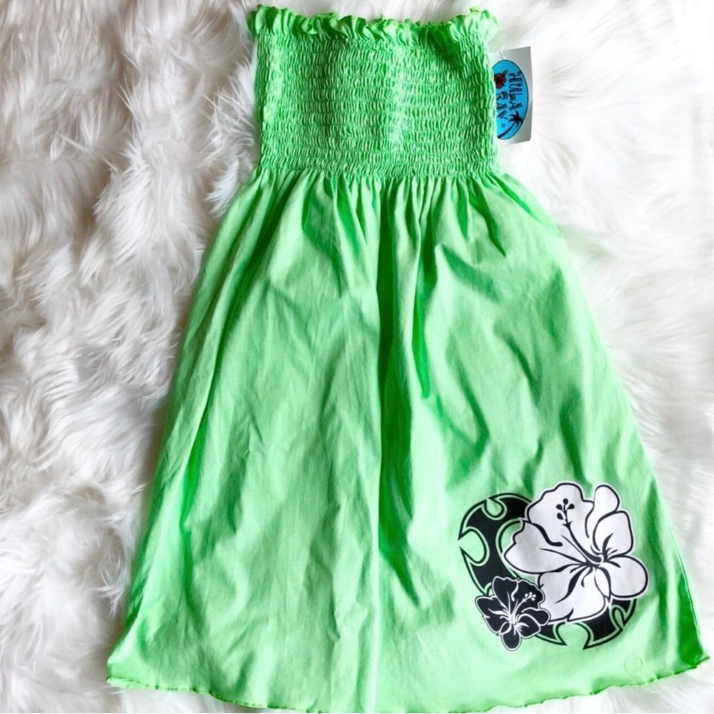 VTG Girls Hawaiian Sundress w/ Flowers, Hula Bay, Original Tag, Size S